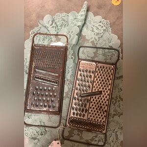 Pair vintage cheese graters great for decor ir can use